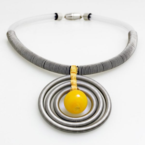 collana vetro murano venezia uma giallo