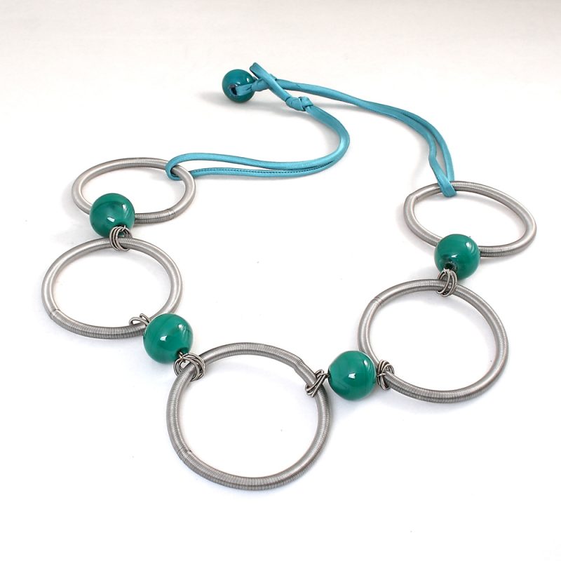 collana vetro murano venezia savita verde smeraldo